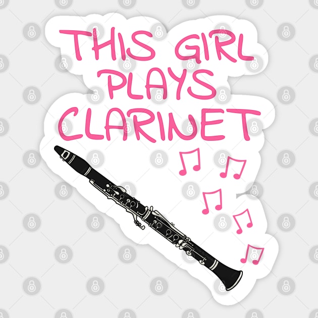 This Girl Plays Clarinet, Female Clarinetist, Woodwind Musician Sticker by doodlerob